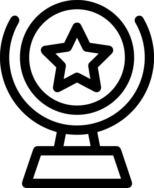 Kazanan Siyah ve Beyaz Logo Simgesi Markalaşma ve Tasarım için PNG Biçiminde