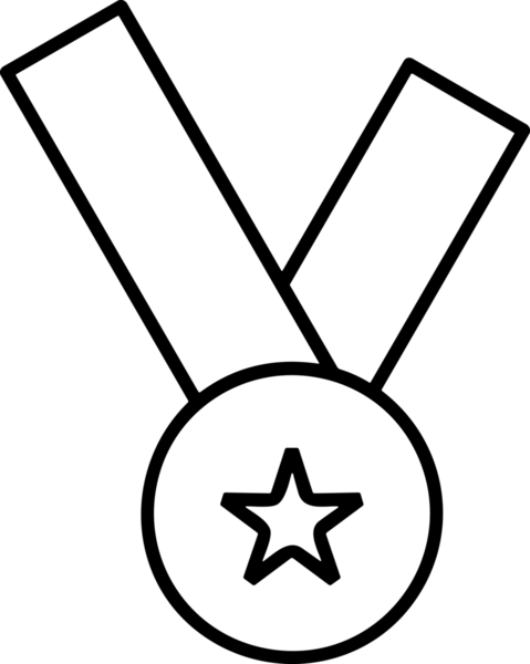 Kazanan Siyah ve Beyaz Logo Simgesi Markalaşma ve Tasarım için PNG Biçiminde