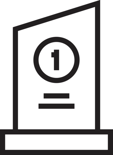 Kazanan Siyah ve Beyaz Logo Simgesi Markalaşma ve Tasarım için PNG Biçiminde