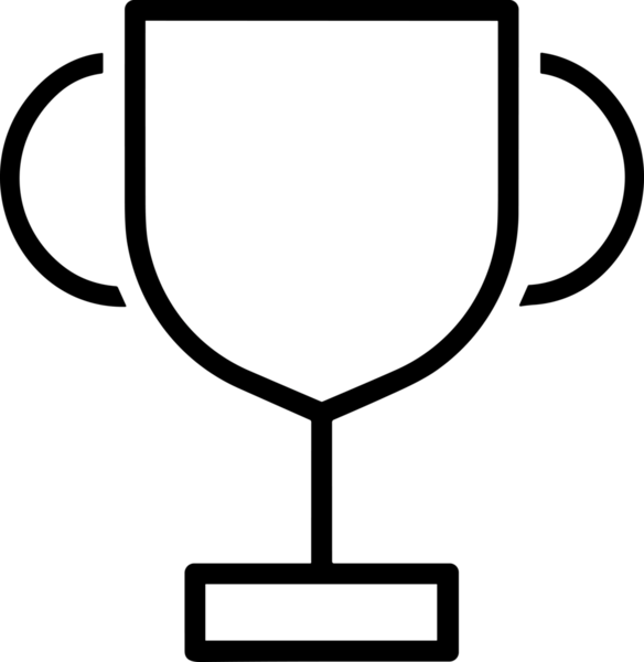 Kazanan Siyah ve Beyaz Logo Simgesi Markalaşma ve Tasarım için PNG Biçiminde