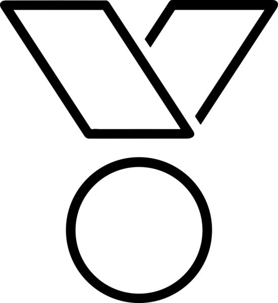 Kazanan Siyah ve Beyaz Logo Simgesi Markalaşma ve Tasarım için PNG Biçiminde