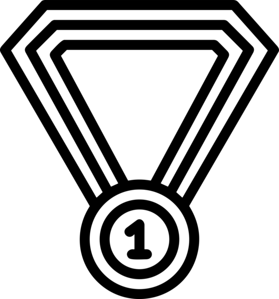 Kazanan Siyah ve Beyaz Logo Simgesi Markalaşma ve Tasarım için PNG Biçiminde