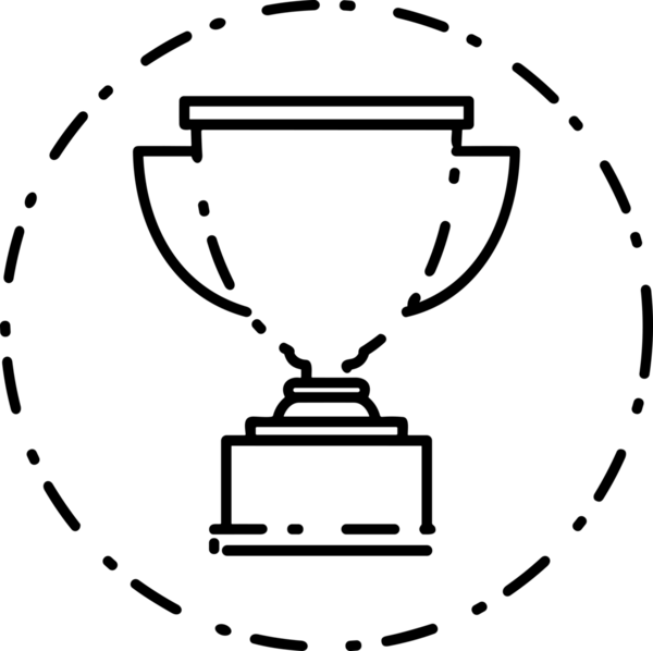 Kazanan Siyah ve Beyaz Logo Simgesi Markalaşma ve Tasarım için PNG Biçiminde