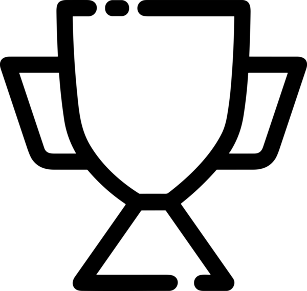 Kazanan Siyah ve Beyaz Logo Simgesi Markalaşma ve Tasarım için PNG Biçiminde