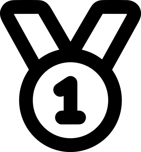 Kazanan Siyah ve Beyaz Logo Simgesi Markalaşma ve Tasarım için PNG Biçiminde