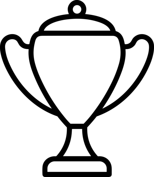 Kazanan Siyah ve Beyaz Logo Simgesi Markalaşma ve Tasarım için PNG Biçiminde