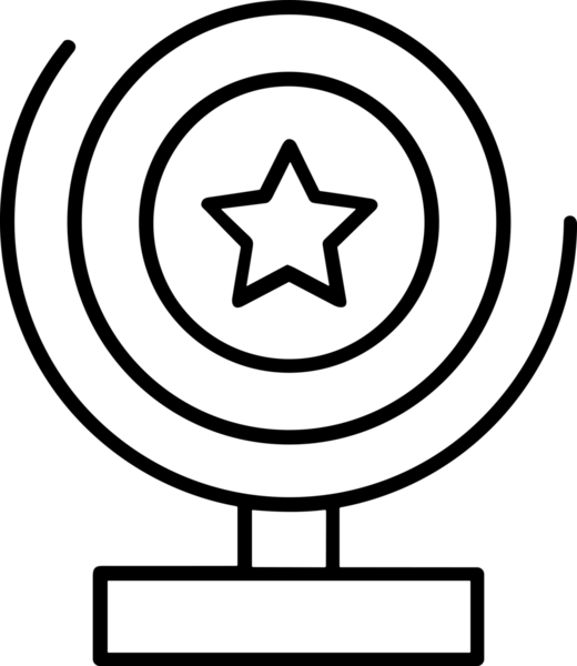 Kazanan Siyah ve Beyaz Logo Simgesi Markalaşma ve Tasarım için PNG Biçiminde