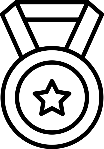 Kazanan Siyah ve Beyaz Logo Simgesi Markalaşma ve Tasarım için PNG Biçiminde