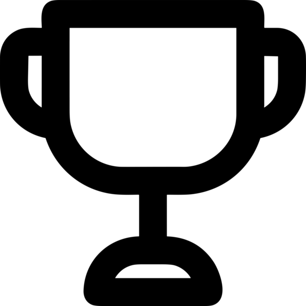 Kazanan Siyah ve Beyaz Logo Simgesi Markalaşma ve Tasarım için PNG Biçiminde