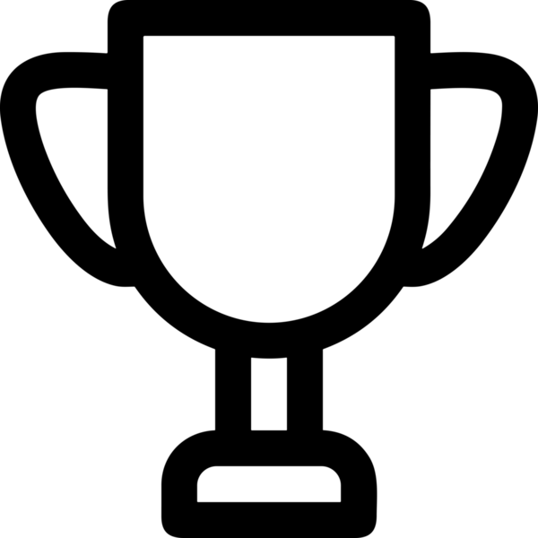 Kazanan Siyah ve Beyaz Logo Simgesi Markalaşma ve Tasarım için PNG Biçiminde