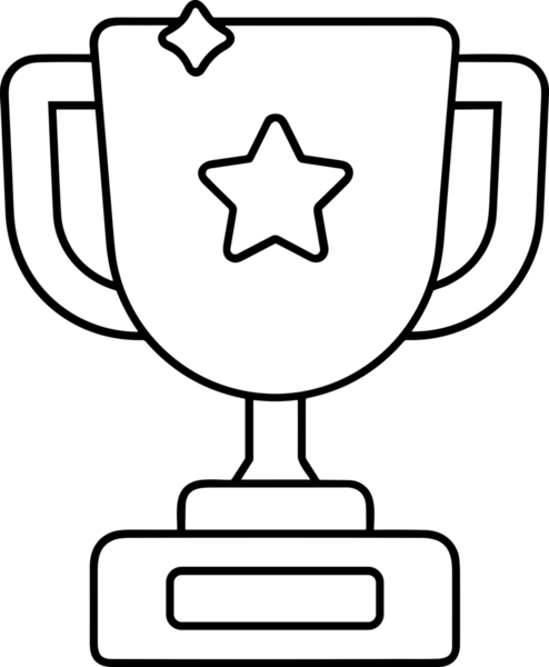 Kazanan Siyah ve Beyaz Logo Simgesi Markalaşma ve Tasarım için PNG Biçiminde