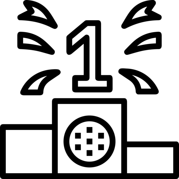 Kazanan Siyah ve Beyaz Logo Simgesi Markalaşma ve Tasarım için PNG Biçiminde