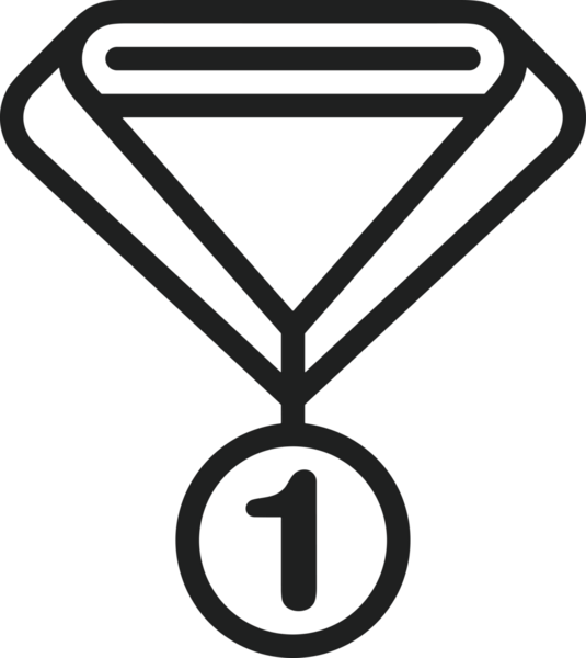 Kazanan Siyah ve Beyaz Logo Simgesi Markalaşma ve Tasarım için PNG Biçiminde