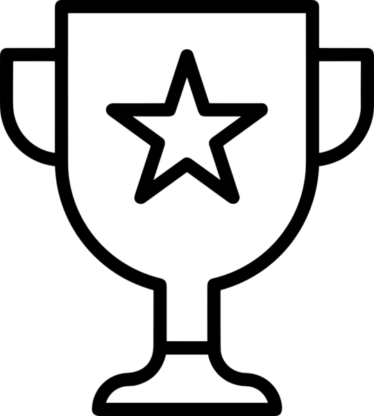 Kazanan Siyah ve Beyaz Logo Simgesi Markalaşma ve Tasarım için PNG Biçiminde