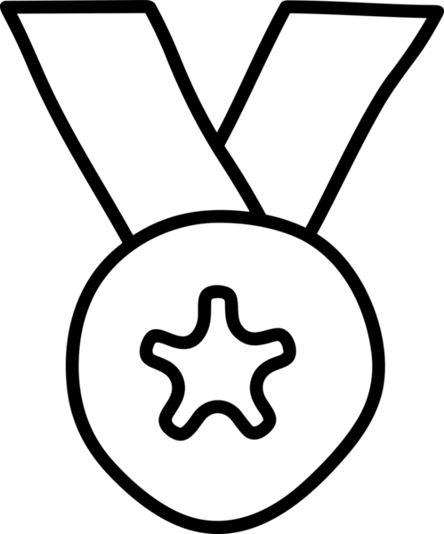 Kazanan Siyah ve Beyaz Logo Simgesi Markalaşma ve Tasarım için PNG Biçiminde