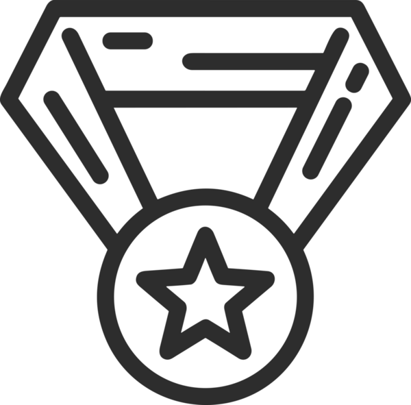 Kazanan Siyah ve Beyaz Logo Simgesi Markalaşma ve Tasarım için PNG Biçiminde