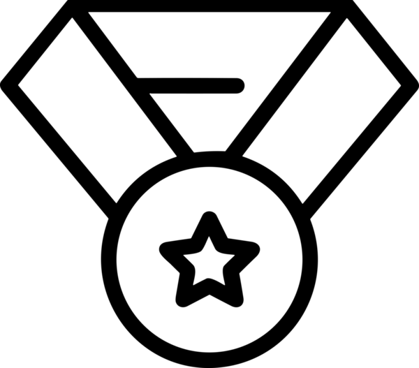 Kazanan Siyah ve Beyaz Logo Simgesi Markalaşma ve Tasarım için PNG Biçiminde