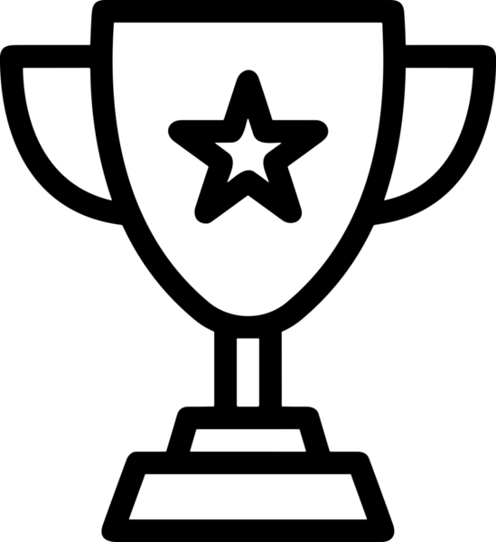 Kazanan Siyah ve Beyaz Logo Simgesi Markalaşma ve Tasarım için PNG Biçiminde