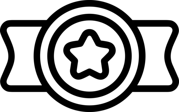 Kazanan Siyah ve Beyaz Logo Simgesi Markalaşma ve Tasarım için PNG Biçiminde