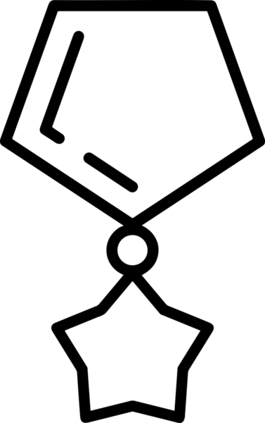 Kazanan Siyah ve Beyaz Logo Simgesi Markalaşma ve Tasarım için PNG Biçiminde