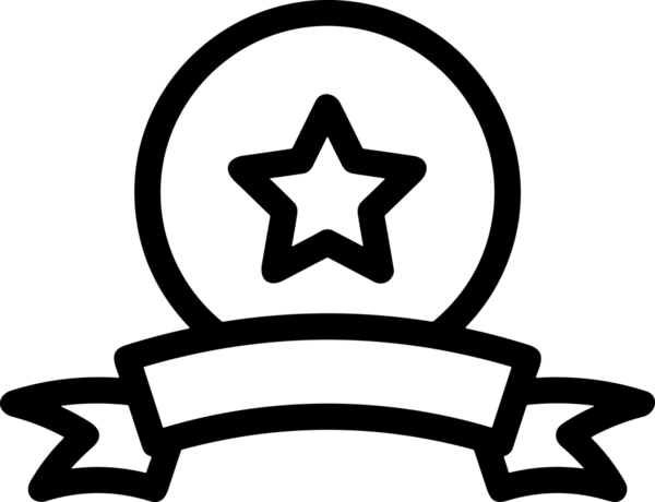 Kazanan Siyah ve Beyaz Logo Simgesi Markalaşma ve Tasarım için PNG Biçiminde