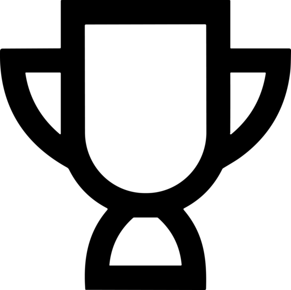 Kazanan Siyah ve Beyaz Logo Simgesi Markalaşma ve Tasarım için PNG Biçiminde