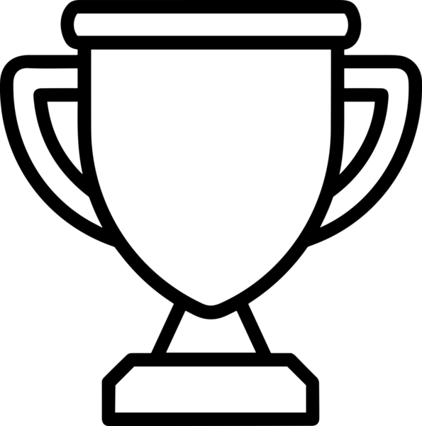 Kazanan Siyah ve Beyaz Logo Simgesi Markalaşma ve Tasarım için PNG Biçiminde