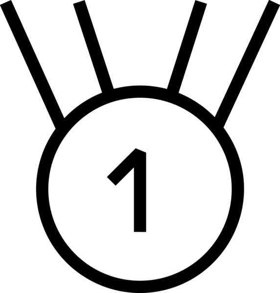 Kazanan Siyah ve Beyaz Logo Simgesi Markalaşma ve Tasarım için PNG Biçiminde