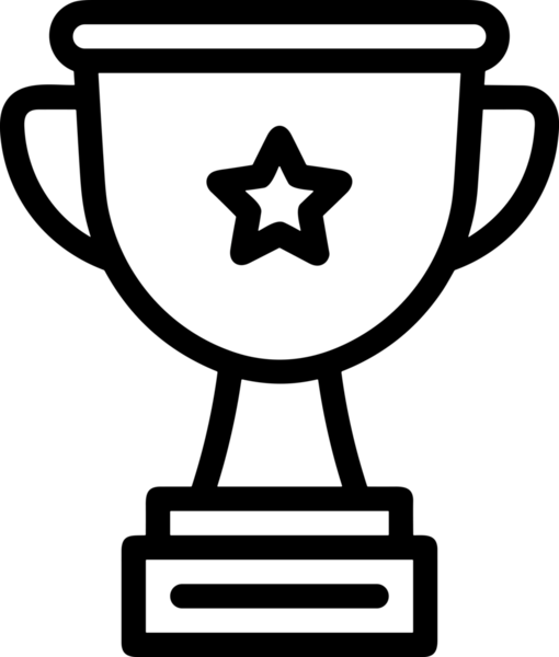 Kazanan Siyah ve Beyaz Logo Simgesi Markalaşma ve Tasarım için PNG Biçiminde