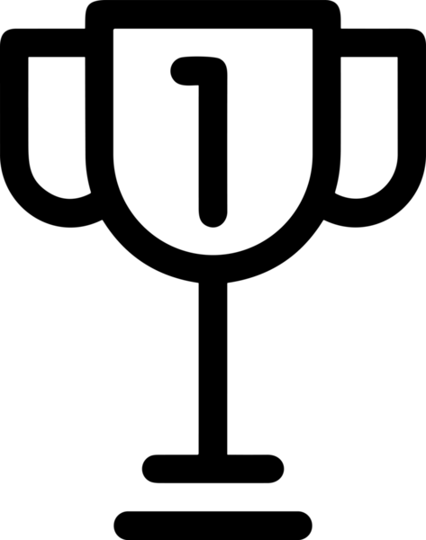 Kazanan Siyah ve Beyaz Logo Simgesi Markalaşma ve Tasarım için PNG Biçiminde