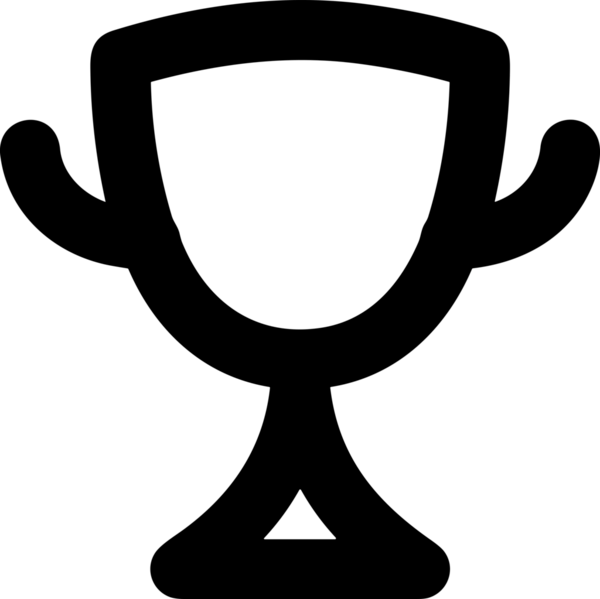 Kazanan Siyah ve Beyaz Logo Simgesi Markalaşma ve Tasarım için PNG Biçiminde