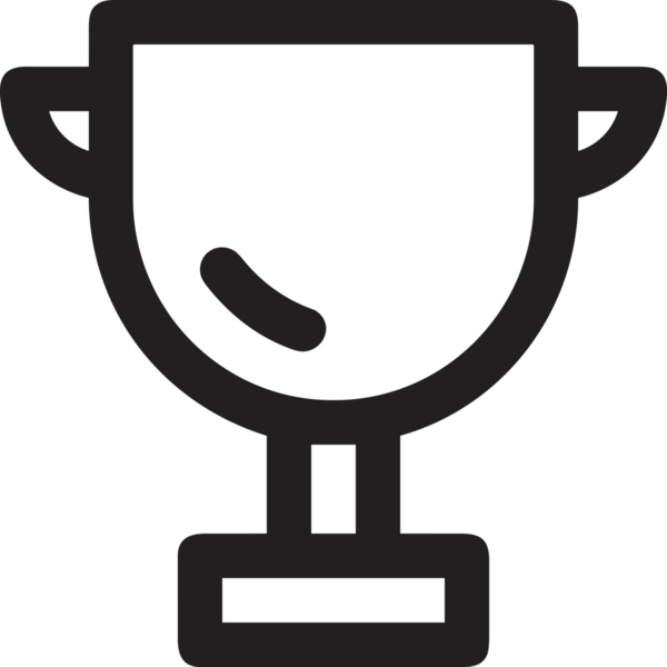 Kazanan Siyah ve Beyaz Logo Simgesi Markalaşma ve Tasarım için PNG Biçiminde