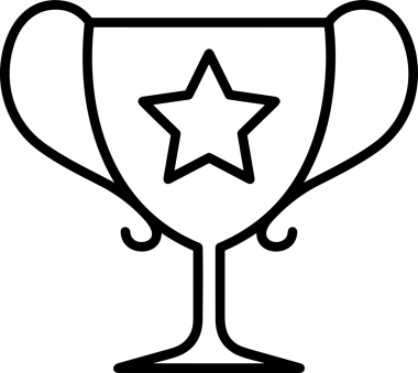 Kazanan Siyah ve Beyaz Logo Simgesi Markalaşma ve Tasarım için PNG Biçiminde