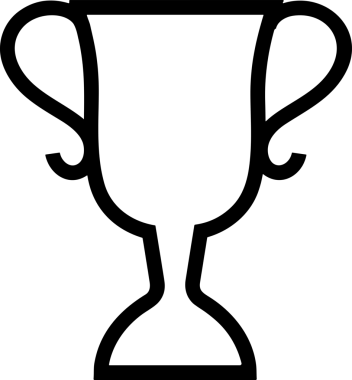 Kazanan Siyah ve Beyaz Logo Simgesi Markalaşma ve Tasarım için PNG Biçiminde