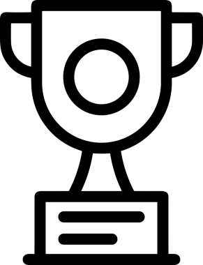 Kazanan Siyah ve Beyaz Logo Simgesi Markalaşma ve Tasarım için PNG Biçiminde