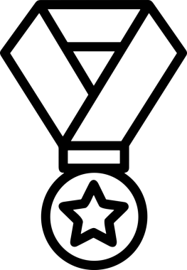 Kazanan Siyah ve Beyaz Logo Simgesi Markalaşma ve Tasarım için PNG Biçiminde