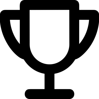 Kazanan Siyah ve Beyaz Logo Simgesi Markalaşma ve Tasarım için PNG Biçiminde