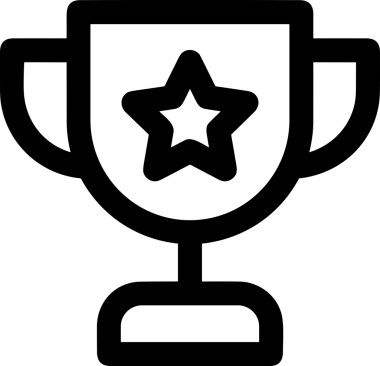 Kazanan Siyah ve Beyaz Logo Simgesi Markalaşma ve Tasarım için PNG Biçiminde