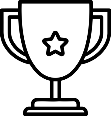 Kazanan Siyah ve Beyaz Logo Simgesi Markalaşma ve Tasarım için PNG Biçiminde