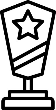 Kazanan Siyah ve Beyaz Logo Simgesi Markalaşma ve Tasarım için PNG Biçiminde