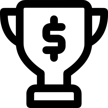 Kazanan Siyah ve Beyaz Logo Simgesi Markalaşma ve Tasarım için PNG Biçiminde