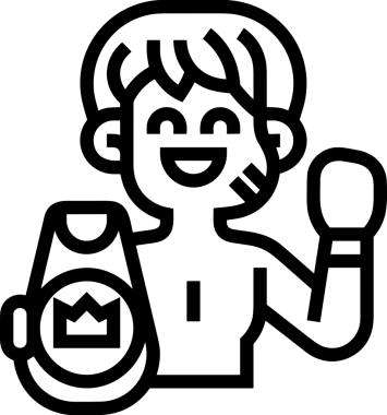 Kazanan Siyah ve Beyaz Logo Simgesi Markalaşma ve Tasarım için PNG Biçiminde