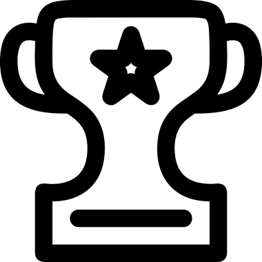 Kazanan Siyah ve Beyaz Logo Simgesi Markalaşma ve Tasarım için PNG Biçiminde