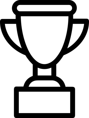 Kazanan Siyah ve Beyaz Logo Simgesi Markalaşma ve Tasarım için PNG Biçiminde