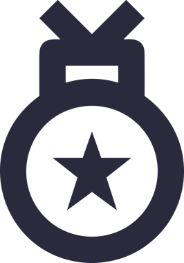 Kazanan Siyah ve Beyaz Logo Simgesi Markalaşma ve Tasarım için PNG Biçiminde