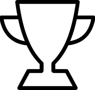 Kazanan Siyah ve Beyaz Logo Simgesi Markalaşma ve Tasarım için PNG Biçiminde