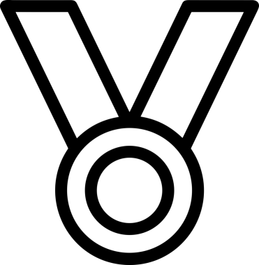 Kazanan Siyah ve Beyaz Logo Simgesi Markalaşma ve Tasarım için PNG Biçiminde