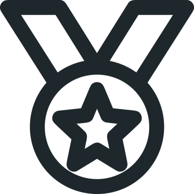 Kazanan Siyah ve Beyaz Logo Simgesi Markalaşma ve Tasarım için PNG Biçiminde