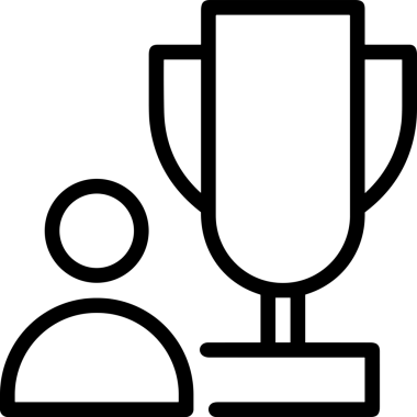 Kazanan Siyah ve Beyaz Logo Simgesi Markalaşma ve Tasarım için PNG Biçiminde