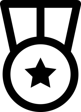 Kazanan Siyah ve Beyaz Logo Simgesi Markalaşma ve Tasarım için PNG Biçiminde